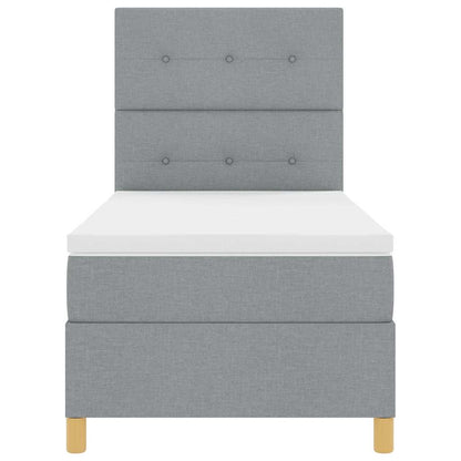 Letto a Sorgente LED Grigio chiaro 90 x 190 cm Tessuto | homemem39