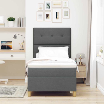 Letto a Sorgente LED Grigio scuro 90 x 190 cm Tessuto | homemem39