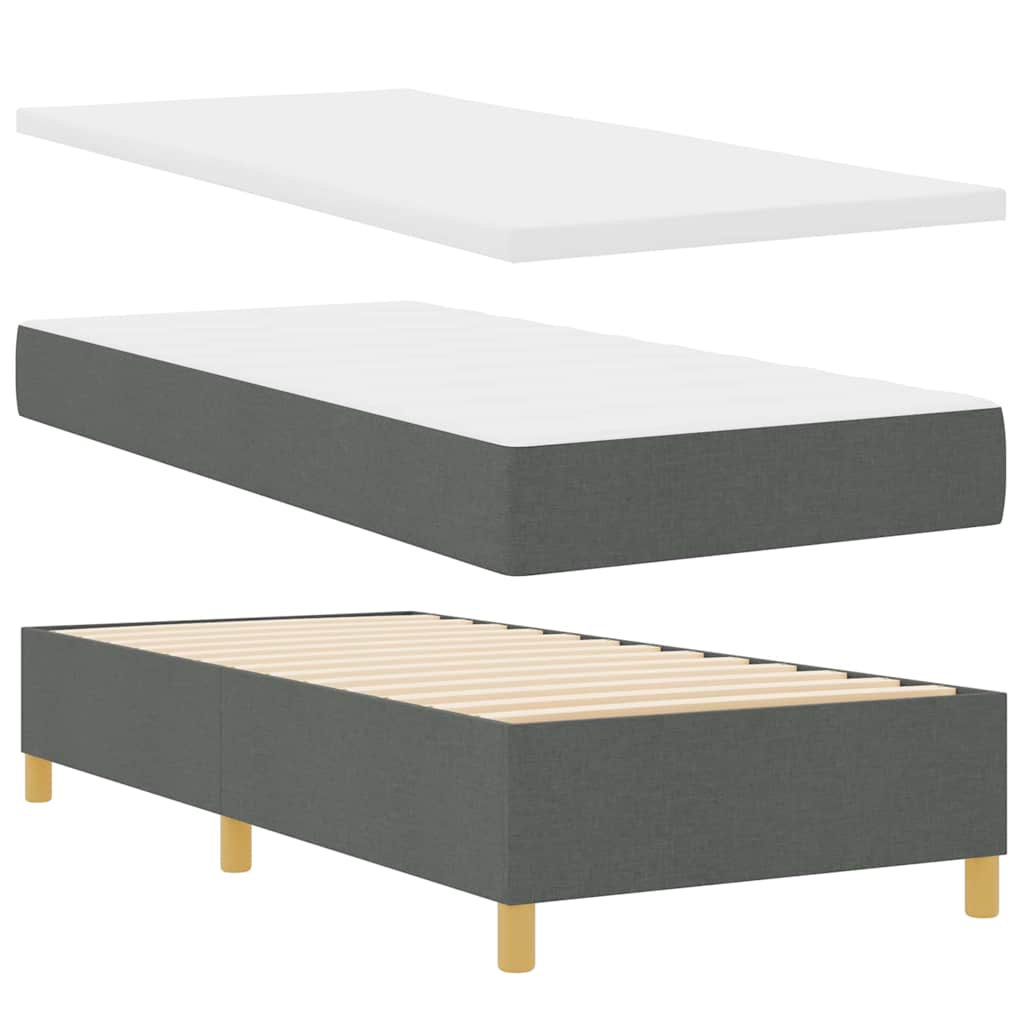 Letto a Sorgente LED Grigio scuro 90 x 190 cm Tessuto | homemem39