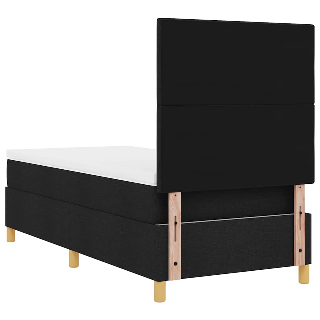 Letto a Sorgente LED con testiera Nero 90 x 190 cm Tessuto | homemem39