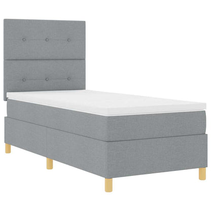 Letto a Sorgente LED Grigio chiaro 90 x 200 cm Tessuto | homemem39