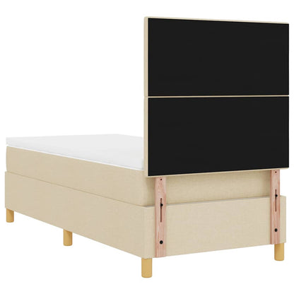 Letto a Sorgente LED con testiera Crema 90 x 200 cm Tessuto | homemem39