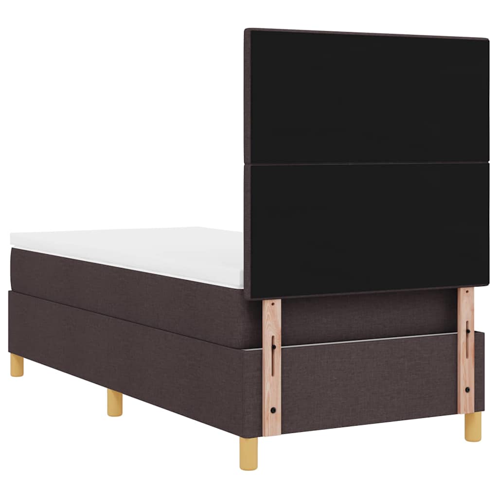Letto a Sorgente LED Marrone Scuro 100 x 200 cm Tessuto | homemem39