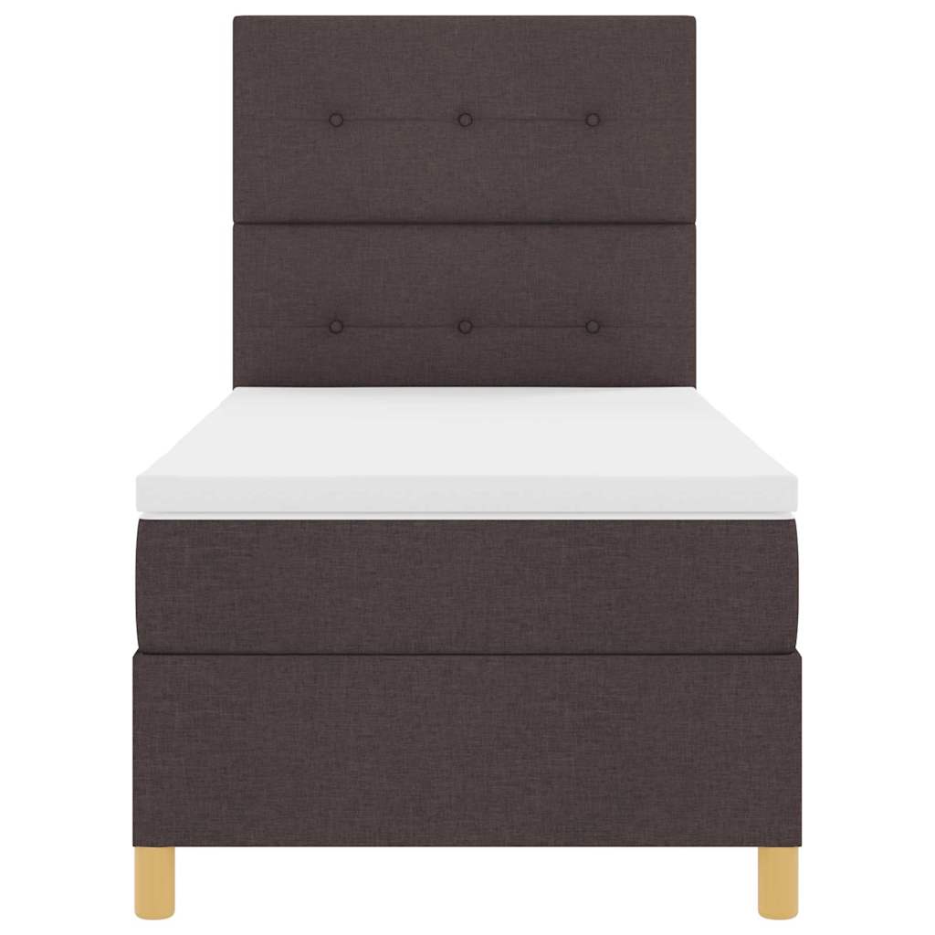 Letto a Sorgente LED Marrone Scuro 100 x 200 cm Tessuto | homemem39