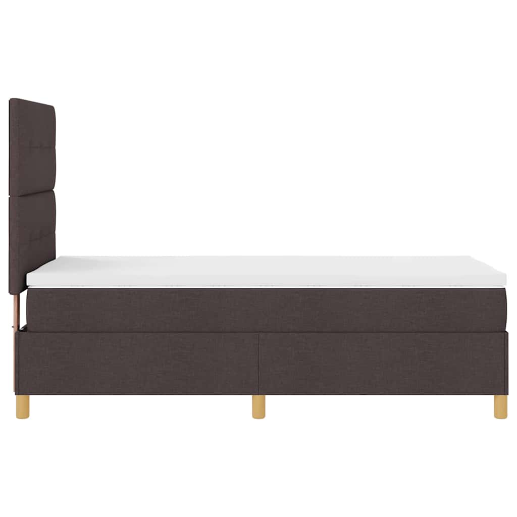 Letto a Sorgente LED Marrone Scuro 100 x 200 cm Tessuto | homemem39