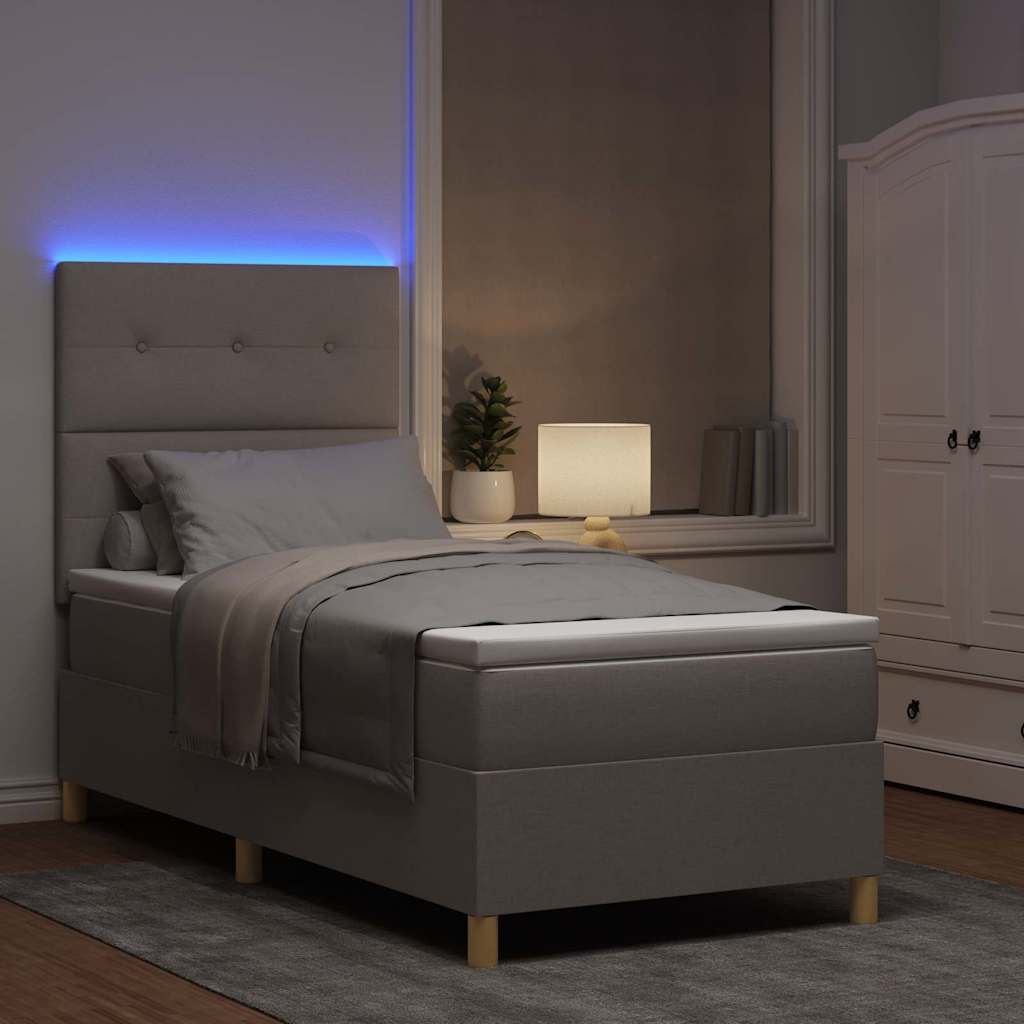 Letto a Sorgente LED con testiera Talpa 100 x 200 cm Tessuto | homemem39