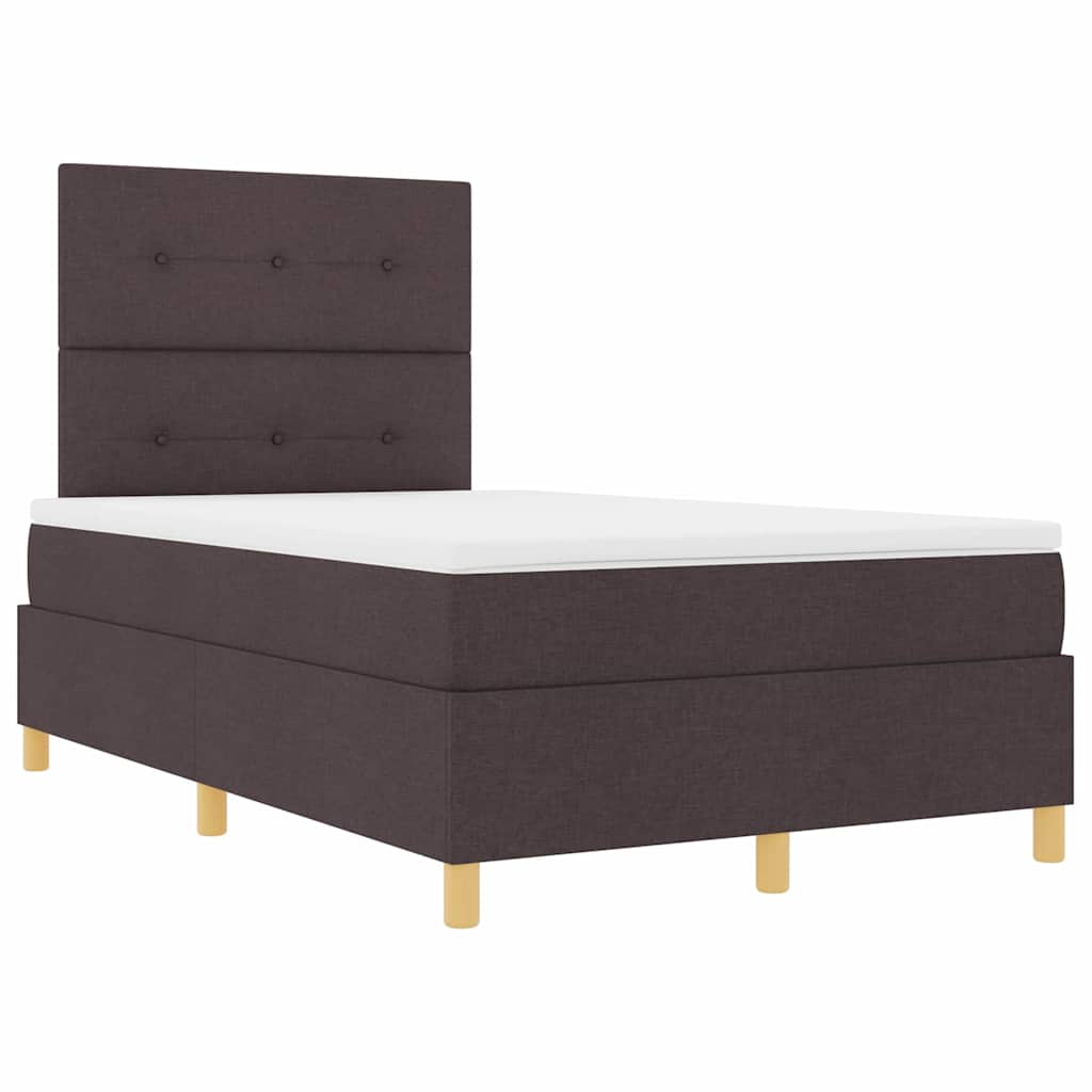 Letto a Sorgente LED Marrone Scuro 120 x 190 cm Tessuto | homemem39