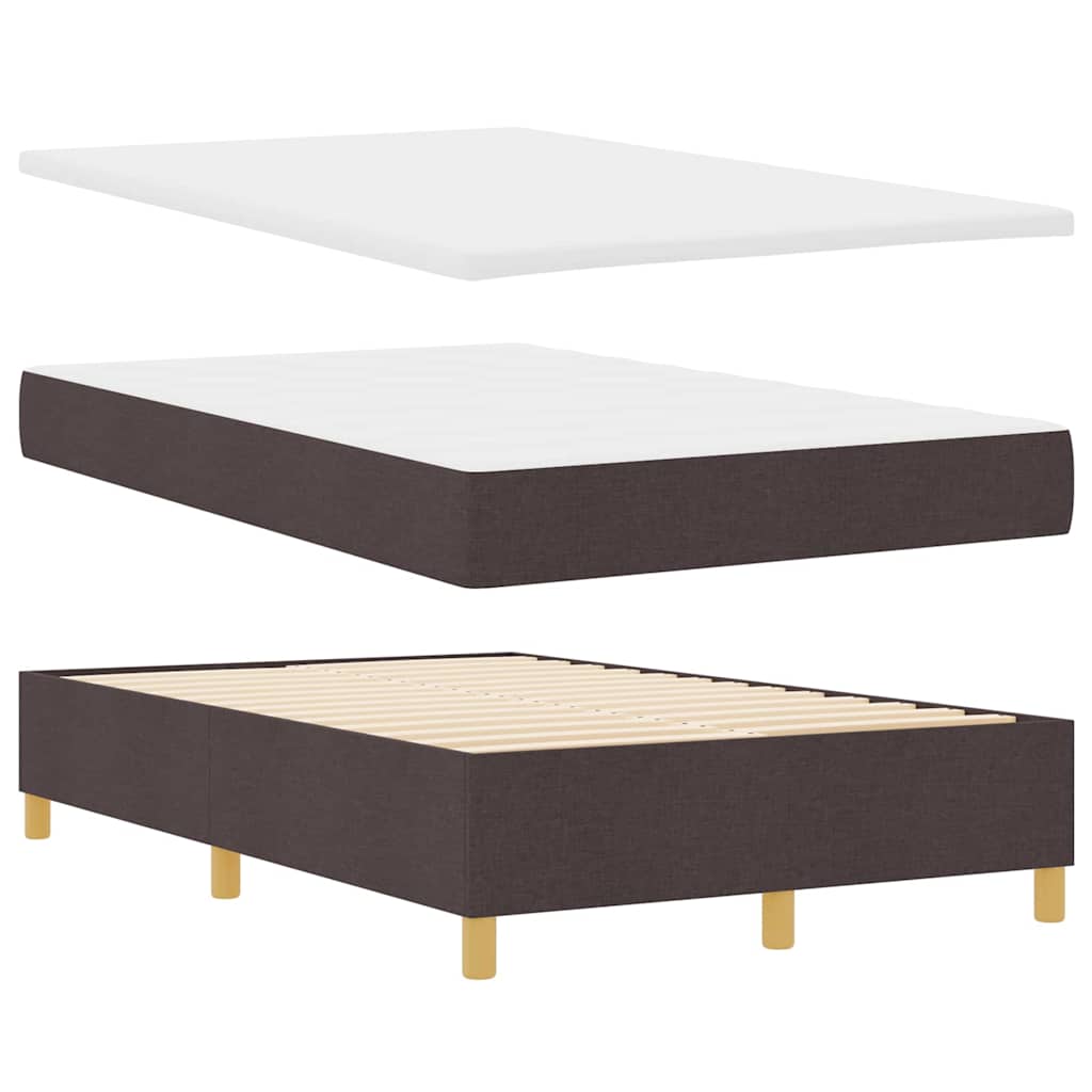 Letto a Sorgente LED Marrone Scuro 120 x 190 cm Tessuto | homemem39
