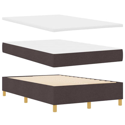 Letto a Sorgente LED Marrone Scuro 120 x 190 cm Tessuto | homemem39