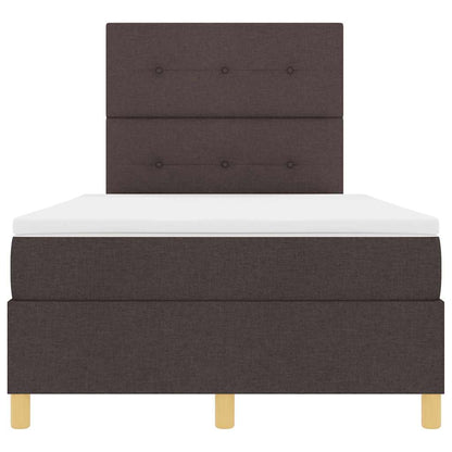 Letto a Sorgente LED Marrone Scuro 120 x 200 cm Tessuto