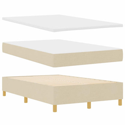 Letto a Sorgente LED con testiera Crema 120 x 200 cm Tessuto | homemem39