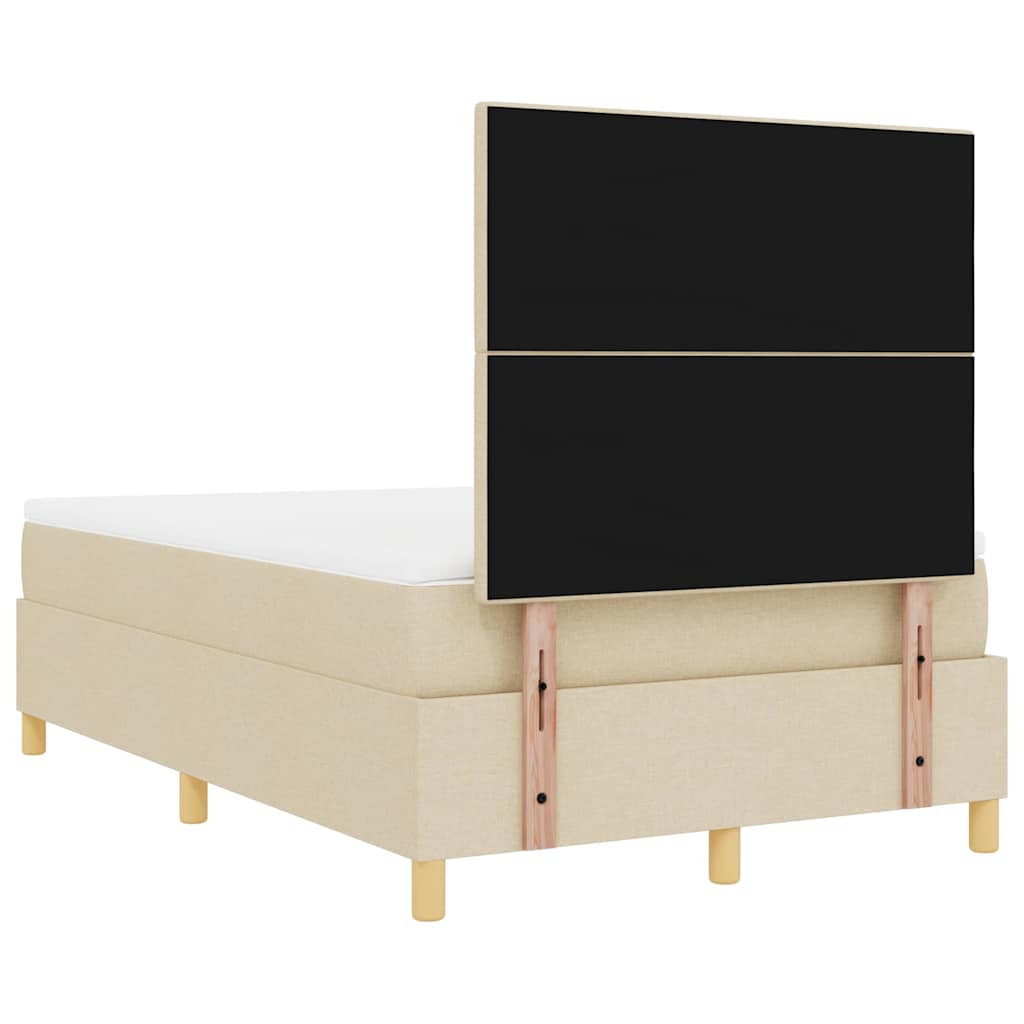 Letto a Sorgente LED con testiera Crema 120 x 200 cm Tessuto | homemem39