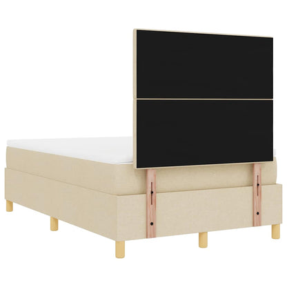 Letto a Sorgente LED con testiera Crema 120 x 200 cm Tessuto | homemem39