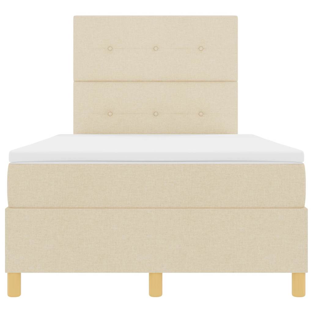 Letto a Sorgente LED con testiera Crema 120 x 200 cm Tessuto | homemem39