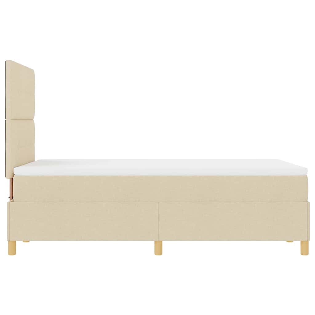 Letto a Sorgente LED con testiera Crema 120 x 200 cm Tessuto | homemem39