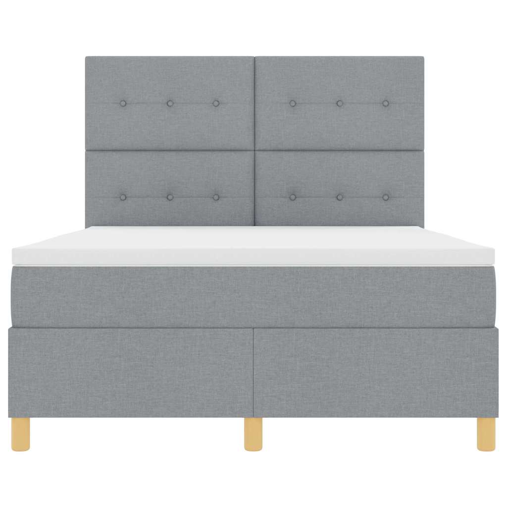 Letto a Sorgente LED Grigio chiaro 140 x 190 cm Tessuto | homemem39