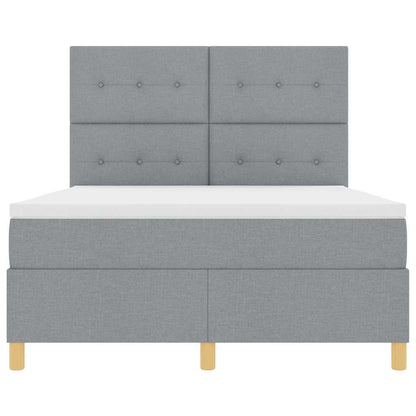 Letto a Sorgente LED Grigio chiaro 140 x 190 cm Tessuto | homemem39