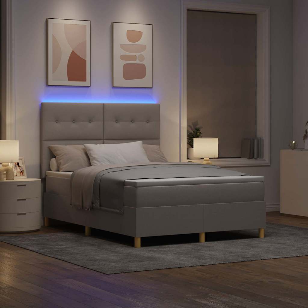 Letto a Sorgente LED con testiera Talpa 140 x 190 cm Tessuto | homemem39