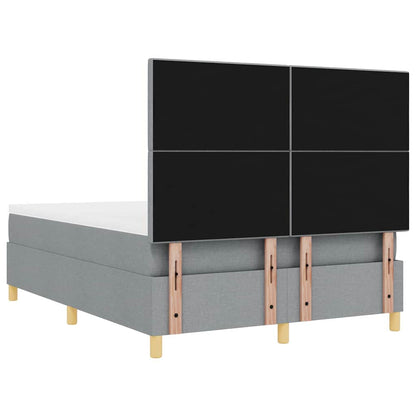 Letto a Sorgente LED Grigio chiaro 140 x 200 cm Tessuto | homemem39