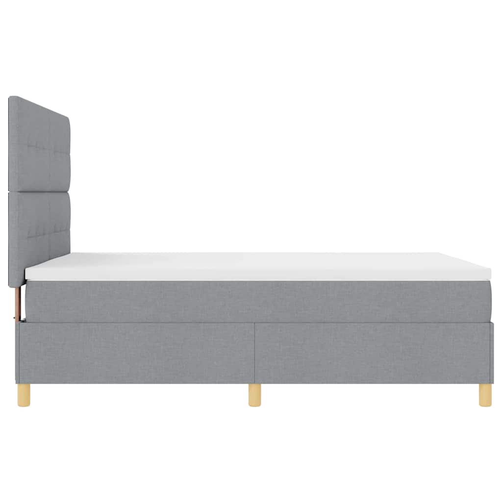 Letto a Sorgente LED Grigio chiaro 140 x 200 cm Tessuto | homemem39