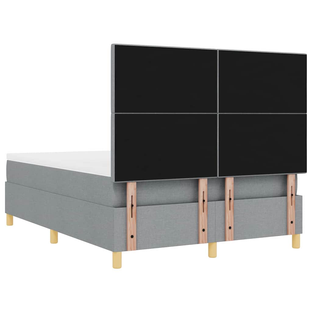 Letto a Sorgente LED Grigio chiaro 160 x 200 cm Tessuto | homemem39