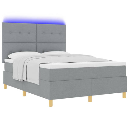 Letto a Sorgente LED Grigio chiaro 160 x 200 cm Tessuto | homemem39