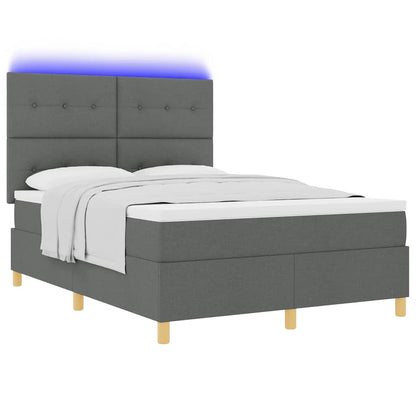 Letto a Sorgente LED Grigio scuro 160 x 200 cm Tessuto | homemem39