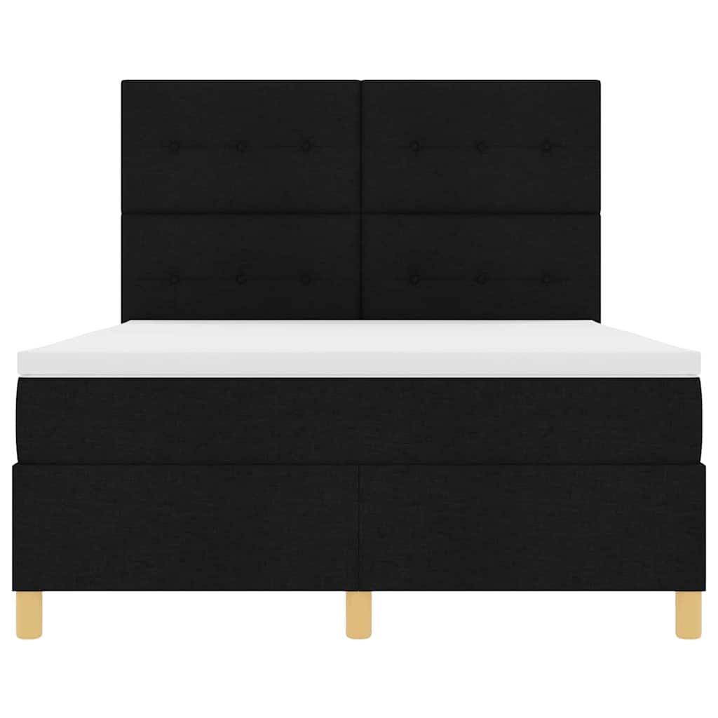 Letto a Sorgente LED con testiera Nero 160 x 200 cm Tessuto | homemem39