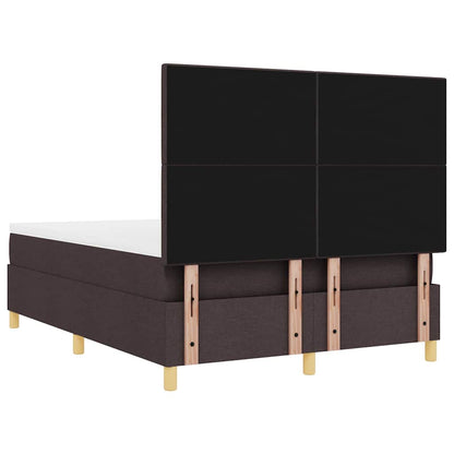 Letto a Sorgente LED Marrone Scuro 160 x 200 cm Tessuto | homemem39