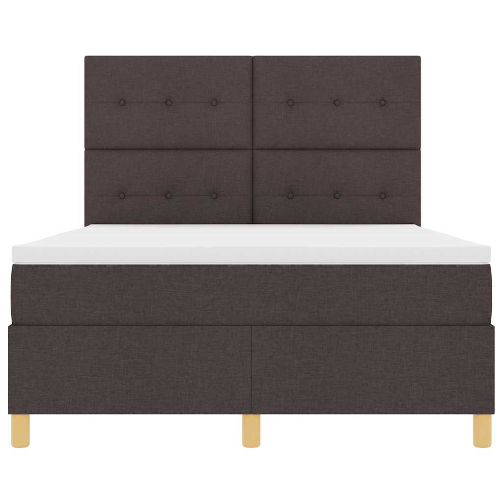 Letto a Sorgente LED Marrone Scuro 160 x 200 cm Tessuto | homemem39