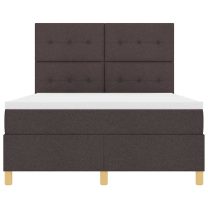 Letto a Sorgente LED Marrone Scuro 160 x 200 cm Tessuto | homemem39