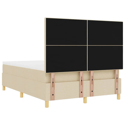Letto a Sorgente LED con testiera Crema 160 x 200 cm Tessuto | homemem39