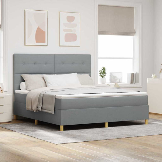 Letto a Sorgente LED Grigio chiaro 180 x 200 cm Tessuto | homemem39