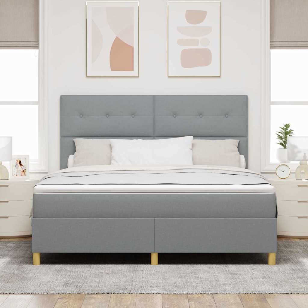 Letto a Sorgente LED Grigio chiaro 180 x 200 cm Tessuto | homemem39