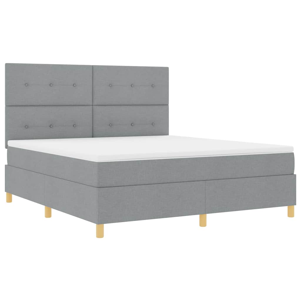 Letto a Sorgente LED Grigio chiaro 180 x 200 cm Tessuto | homemem39