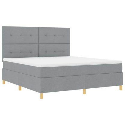 Letto a Sorgente LED Grigio chiaro 180 x 200 cm Tessuto | homemem39