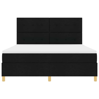 Letto a Sorgente LED con materasso Nero 180 x 200 cm Tessuto