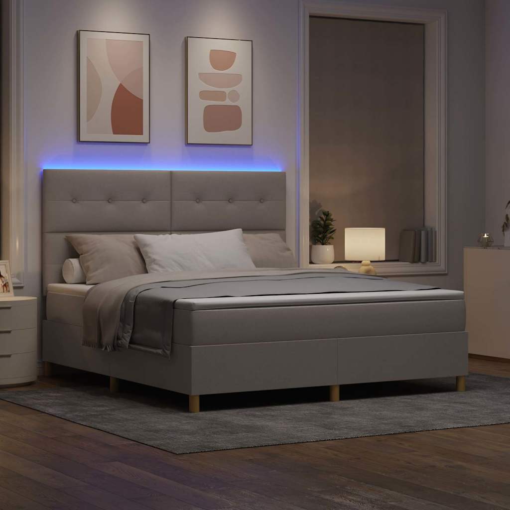 Letto a Sorgente LED con testiera Talpa 180 x 200 cm Tessuto | homemem39