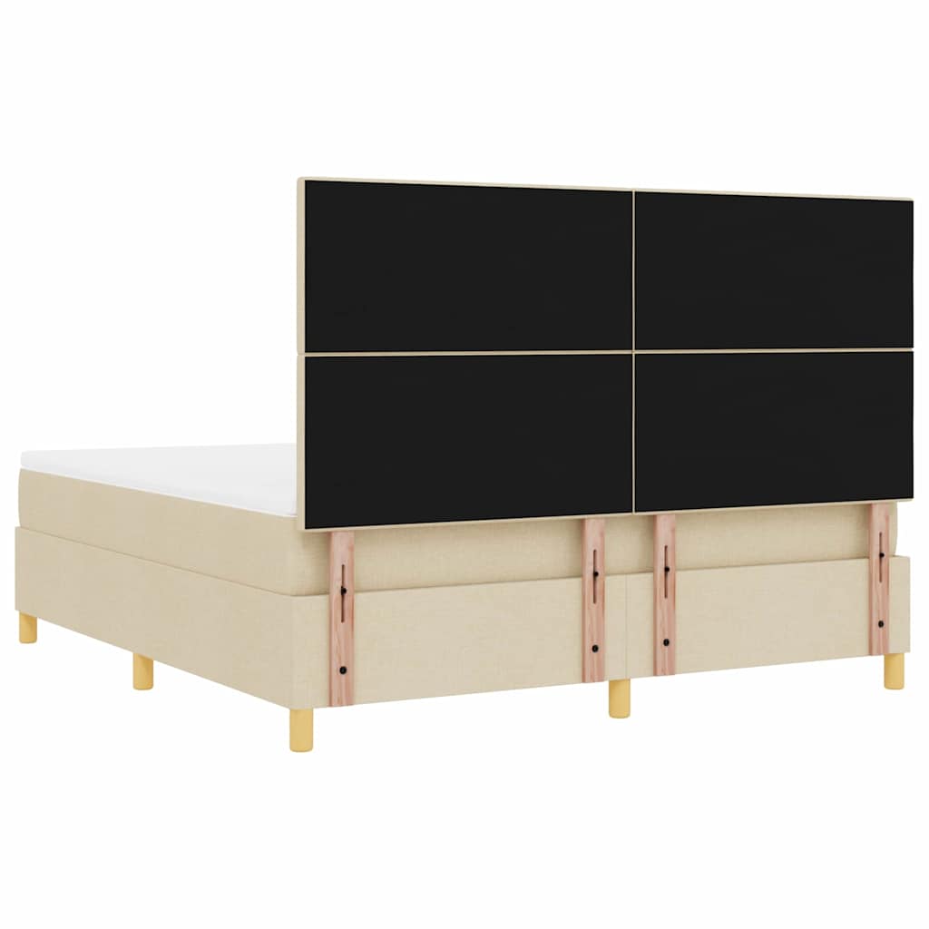 Letto a Sorgente LED con testiera Crema 180 x 200 cm Tessuto | homemem39