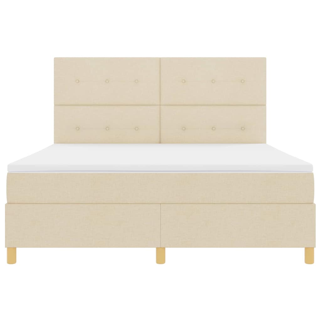 Letto a Sorgente LED con testiera Crema 180 x 200 cm Tessuto | homemem39