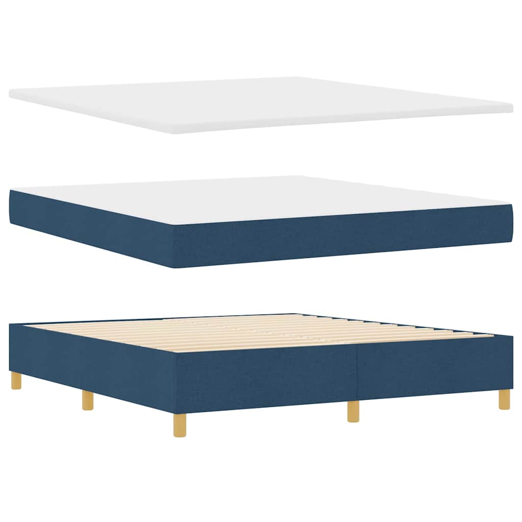Letto a Sorgente LED con materasso Blu 180 x 200 cm Tessuto