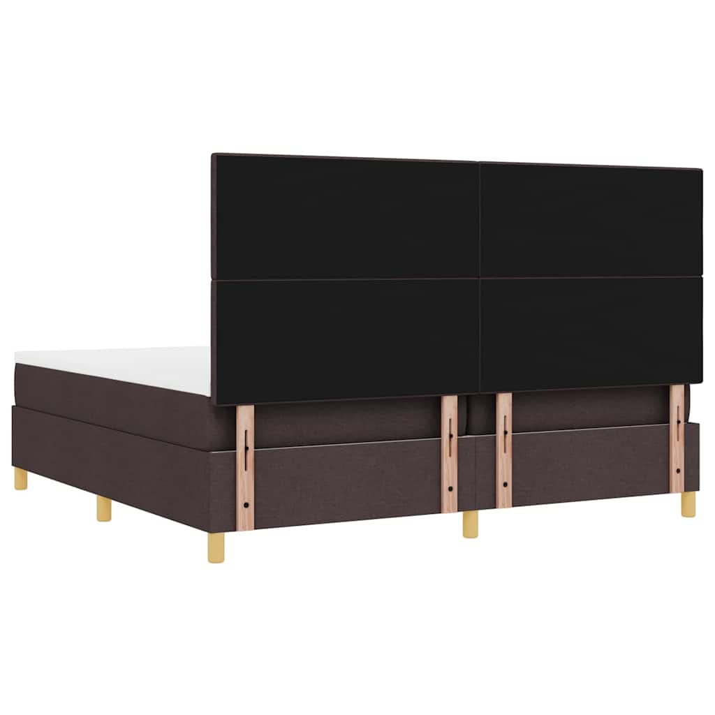 Letto a Sorgente LED Marrone Scuro 200 x 200 cm Tessuto | homemem39