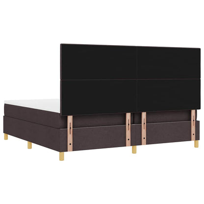 Letto a Sorgente LED Marrone Scuro 200 x 200 cm Tessuto | homemem39