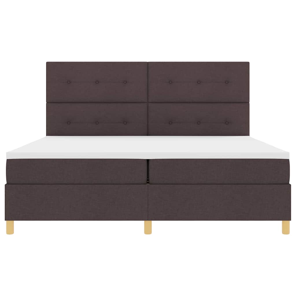Letto a Sorgente LED Marrone Scuro 200 x 200 cm Tessuto | homemem39