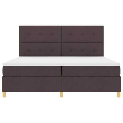 Letto a Sorgente LED Marrone Scuro 200 x 200 cm Tessuto | homemem39