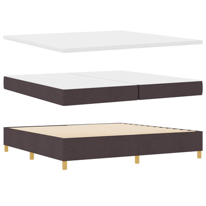 Letto a Sorgente LED Marrone Scuro 200 x 200 cm Tessuto | homemem39