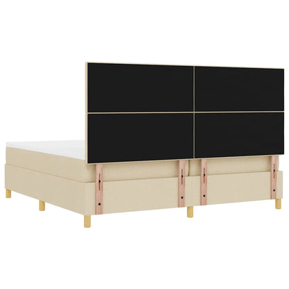 Letto a Sorgente LED con testiera Crema 200 x 200 cm Tessuto | homemem39