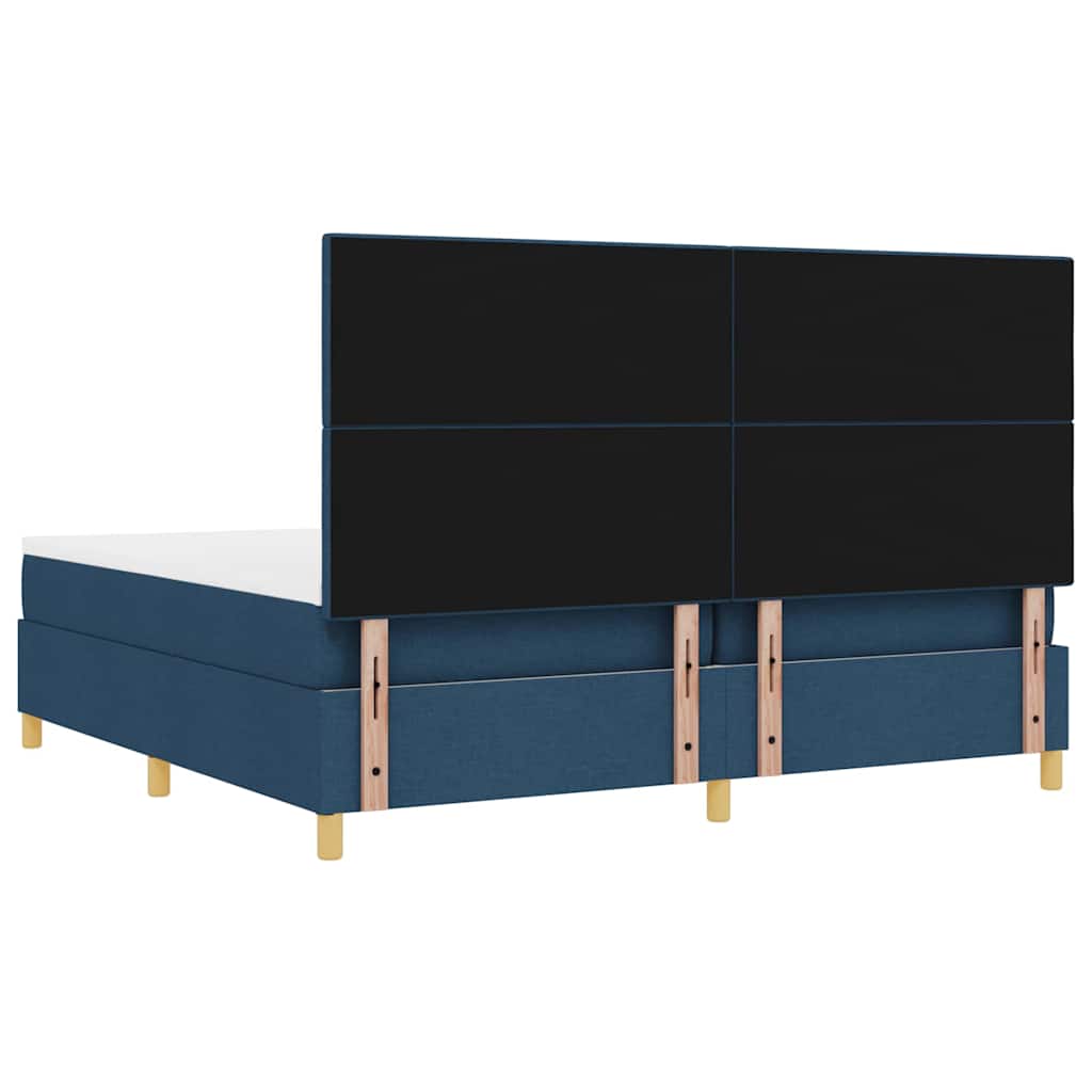 Letto a Sorgente LED con testiera Blu 200 x 200 cm Tessuto | homemem39
