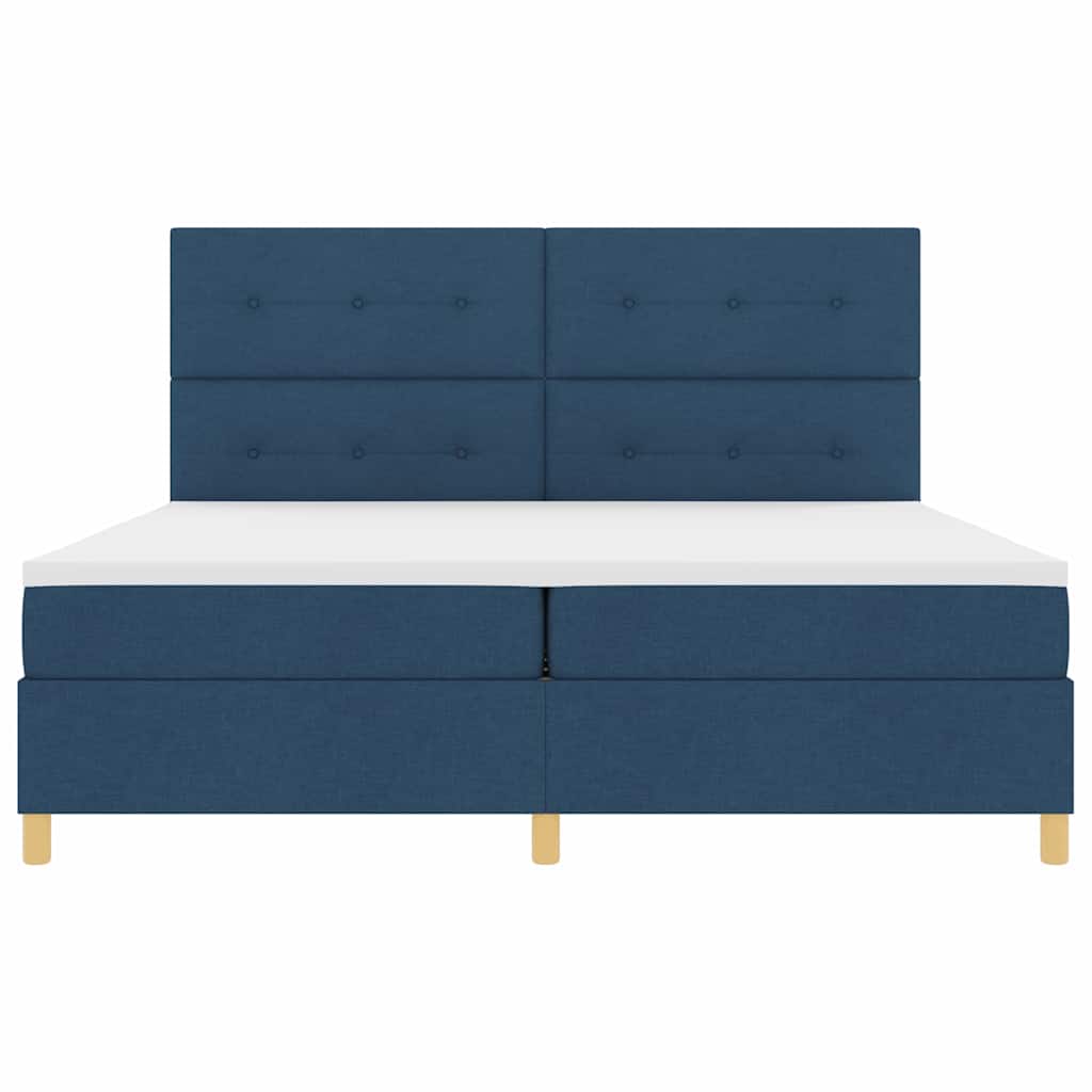 Letto a Sorgente LED con testiera Blu 200 x 200 cm Tessuto | homemem39