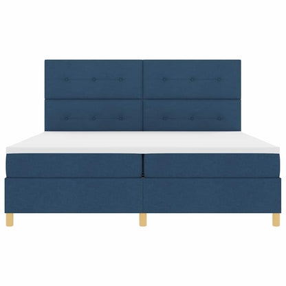 Letto a Sorgente LED con testiera Blu 200 x 200 cm Tessuto | homemem39